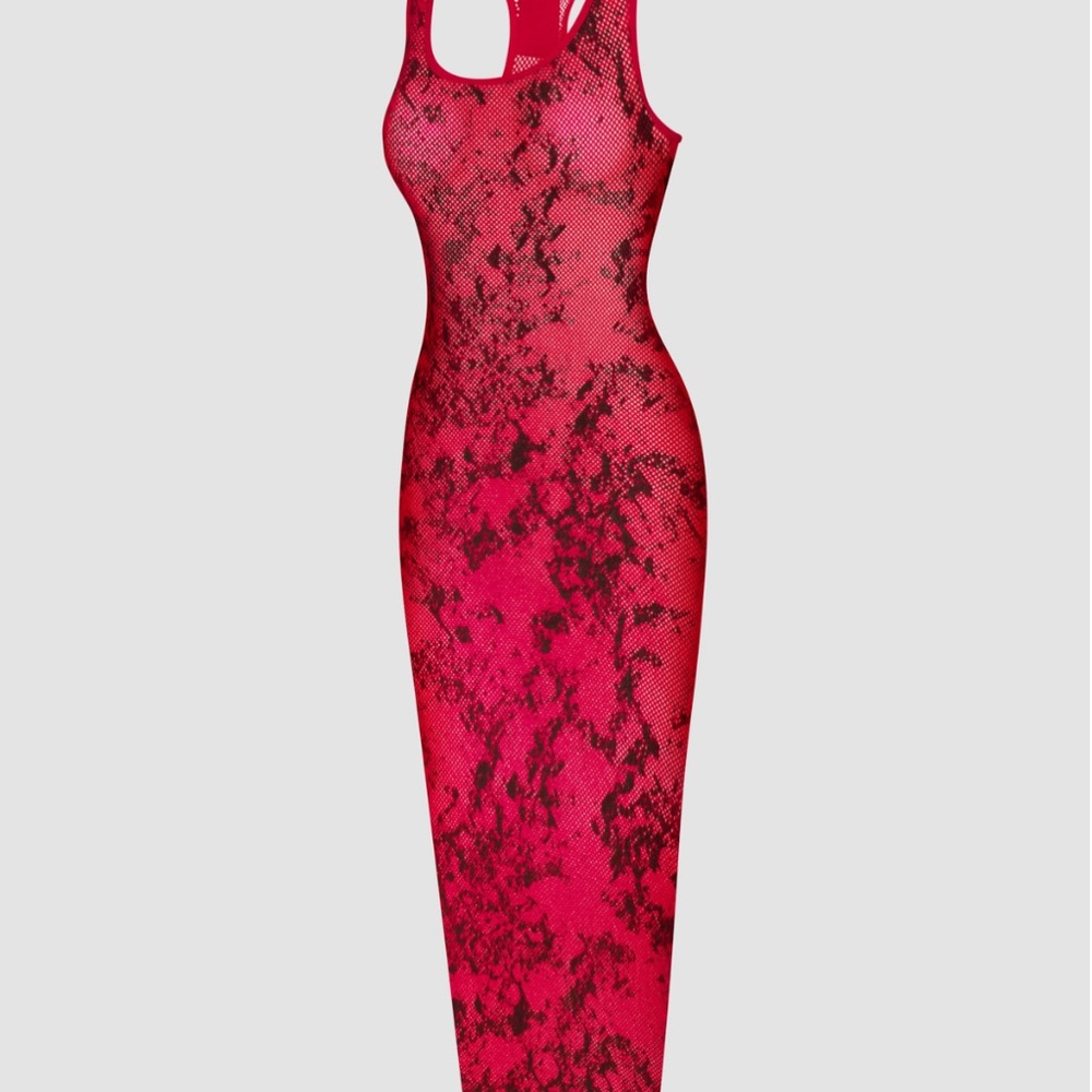 Diesel Savage Fenty Foiled Fishnet Maxi Sleep Slip - Picture 2 of 2